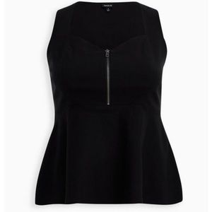 Peplum Bengaline Zipper front top